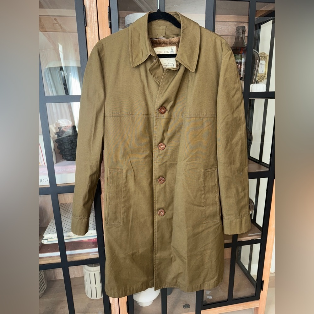 Vintage London Fog maincoats trench coat jacket lined combed cotton claeth cloth